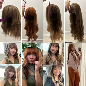 Wigs with Bangs (4 + bangs) Synthetic Heat Resistant Fibre (w/ garment bags)